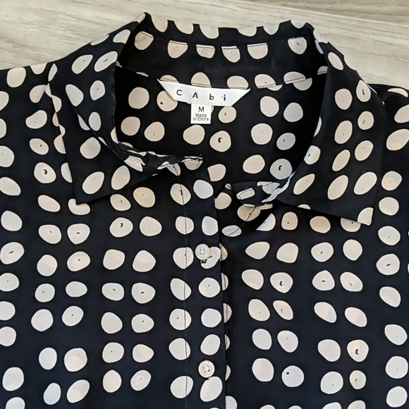 CAbi 100% silk polka dot blouse - Picture 2 of 7